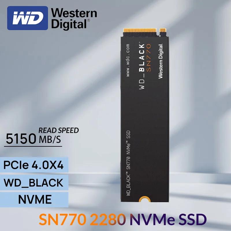   2280 Ʈ ǻ ̴ PC PS5 ƮϿ, WD  NVMe M.2 SSD, 2TB, 1TB, 500GB PCIe 4.0 Gen 4, SN770 SSD